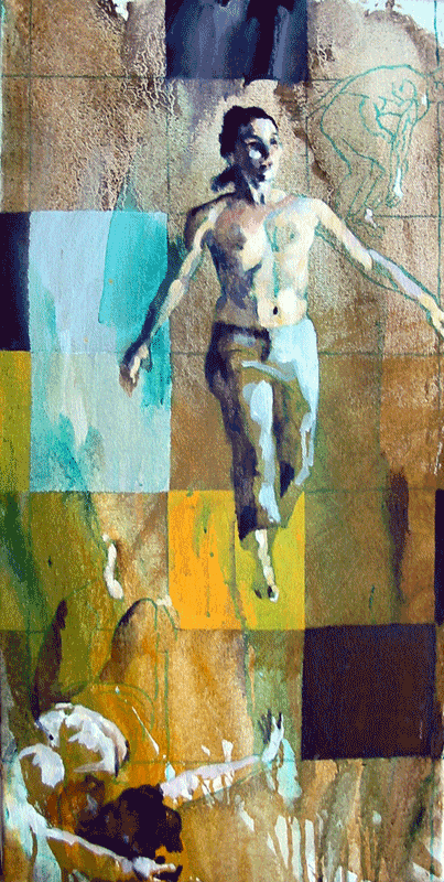 Acrylic study for my Prayssac Banner competition entry on the theme of dance